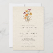 Fall Wildblume Garden Botanisches Foto Hochzeit QR Einladung (Vorderseite)