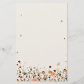 Fall Wildblume Garden Floral Boho Hochzeitsmenü (Rückseite)