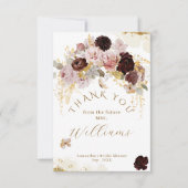 Fall Wildblume Gold Floral Brautparty Dankeskarte (Vorderseite)