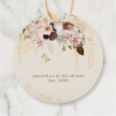 Fall Wildblume Gold Floral Brautparty Geschenkanhänger (Rückseite)