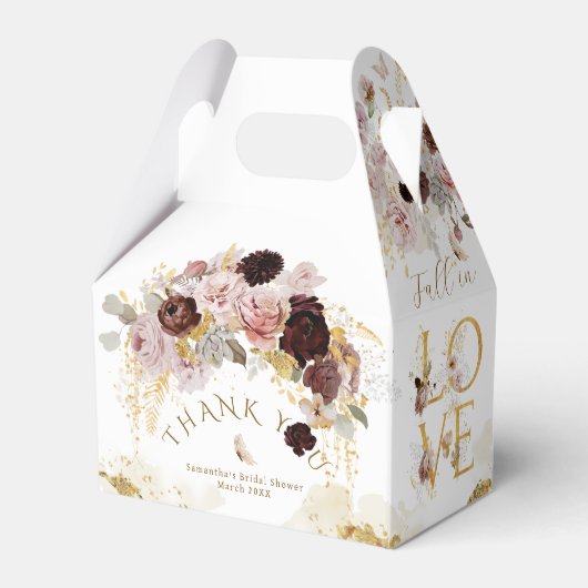 Fall Wildblume Gold Floral Brautparty Geschenkschachtel (Rückseite)