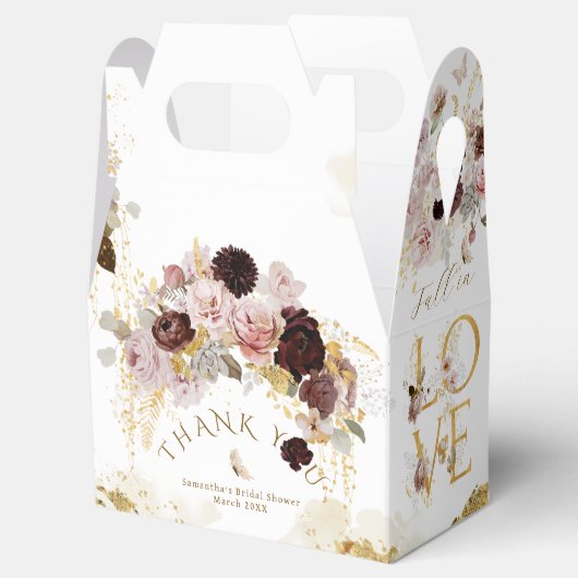 Fall Wildblume Gold Floral Brautparty Geschenkschachtel (Geöffnet)