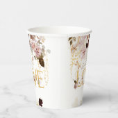 Fall Wildblume Gold Floral Brautparty Pappbecher (Rechts)