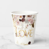 Fall Wildblume Gold Floral Brautparty Pappbecher (Vorderseite)