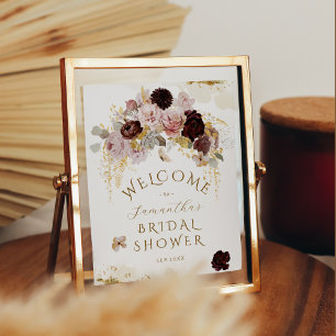 Fall Wildblume Gold Floral Brautparty Poster