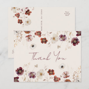 Fall Wildblume Hochzeit Vielen Dank Postkarte