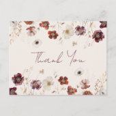 Fall Wildblume Hochzeit Vielen Dank Postkarte (Vorderseite)