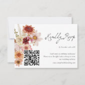 Fall-Wildblume-Hochzeitkarte Rsvp QR Karte (Vorderseite)