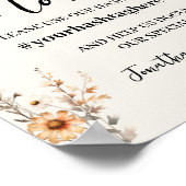 Fall-Wildblume Liebe Polterabend-Zeichen teilen Poster (Ecke)