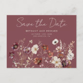 Fall Wildblume Mauve Wedding Save the Date Postkarte (Vorderseite)