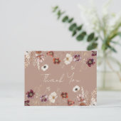 Fall Wildblume Meadow Wedding Vielen Dank Postkarte (Stehend Vorderseite)