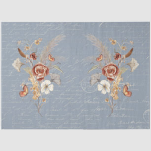 Fall Wildblume Pampas Grass Dusty Blue Decoupage Seidenpapier