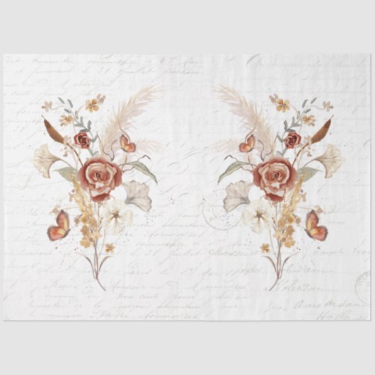 Fall Wildblume Pampas Grass Ephemera Dekoupage Seidenpapier (Vorderseite)