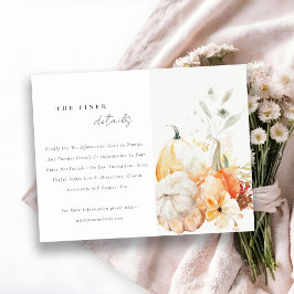 Fall Wildblume Pumpkin Wasserfarbe Hochzeitdetails Begleitkarte