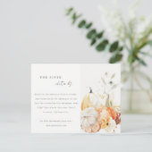 Fall Wildblume Pumpkin Wasserfarbe Hochzeitdetails Begleitkarte (Stehend Vorderseite)