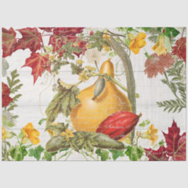 Fall Wildblume Pumpkins Rustikale Holzdekoupage Seidenpapier