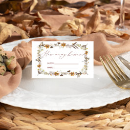 Fall Wildblume schätzen, wie viele Kisses Bridal S Begleitkarte