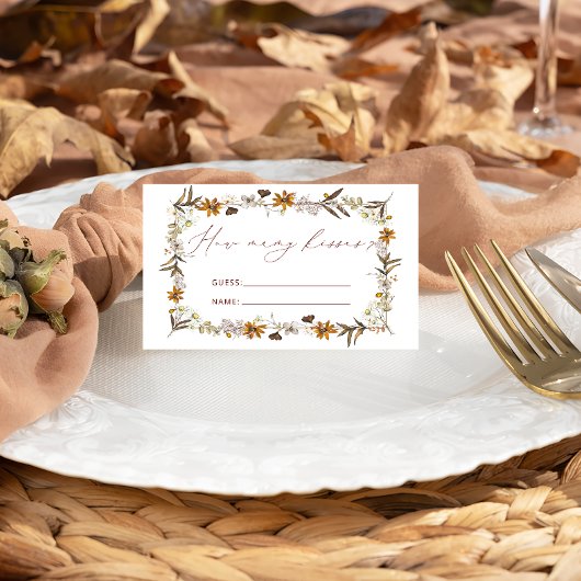 Fall Wildblume schätzen, wie viele Kisses Bridal S Begleitkarte