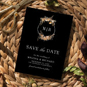 Fall Wildblume Wappen QR Code Black Wedding Save The Date