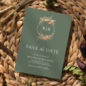 Fall Wildblume Wappen QR Code Sage Grüne Hochzeit Save The Date