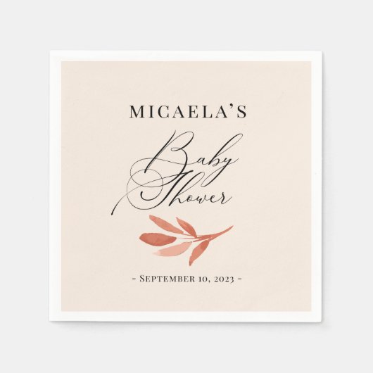 Fall Wildblume Wasserfarbe Kinderdusche Napkins Serviette (Vorderseite)