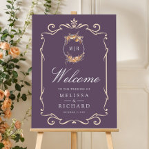 Fall Wildblume Wedding Dusty Lila Willkommenszeich