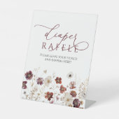 Fall Wildblumen Babydusche Windeln Raffle-Zeichen Sockelschild (Vorderseite)