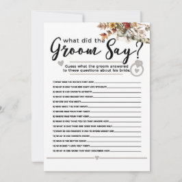 Fall Wildblumen Birch Tree Brautparty Game Einladung