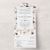 Fall Wildblumen Blumenhochzeit All In One Einladung (Innen Boden)