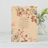Fall Wildblumen Blumenhochzeit Einladung (Stehend Vorderseite)