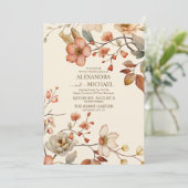 Fall Wildblumen Blumenhochzeit Einladung (Stehend Vorderseite)