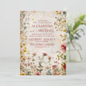 Fall Wildblumen Blumenhochzeit Einladung (Stehend Vorderseite)