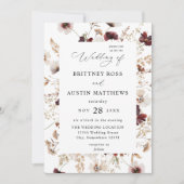 Fall Wildblumen Blumenhochzeit Einladung (Vorderseite)