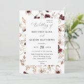 Fall Wildblumen Blumenhochzeit Einladung (Stehend Vorderseite)