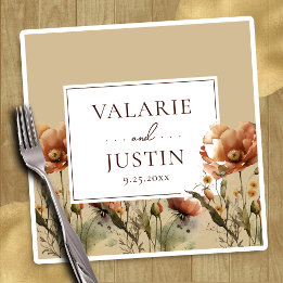 Fall Wildblumen Blumenhochzeit Napkins Serviette