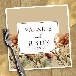 Fall Wildblumen Blumenhochzeit Napkins Serviette