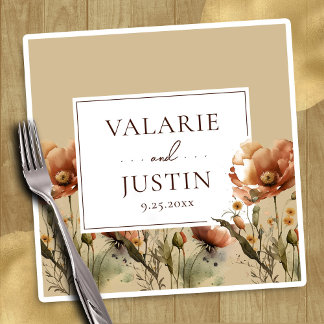 Fall Wildblumen Blumenhochzeit Napkins Serviette