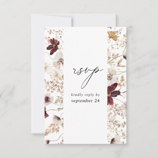 Fall Wildblumen Blumenkohl UAWG RSVP Karte (Vorderseite)