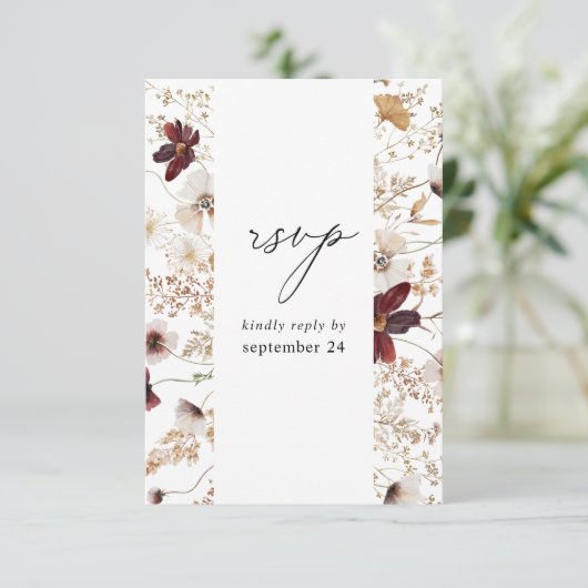 Fall Wildblumen Blumenkohl UAWG RSVP Karte (Stehend Vorderseite)