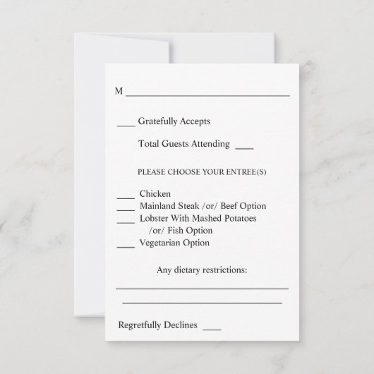 Fall Wildblumen Blumenkohl UAWG RSVP Karte (Rückseite)