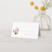 Fall Wildblumen Bouquet Wedding Escort Card Platzkarte (Vorderseite)