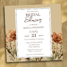 Fall-Wildblumen-Brautparty Einladung