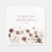 Fall Wildblumen Brautparty Napkins Serviette (Vorderseite)