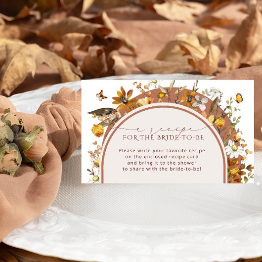 Fall Wildblumen Brautparty Rezept Anfrage Begleitkarte