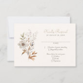 Fall Wildblumen Elegante Hochzeit RSVP Karte (Vorderseite)