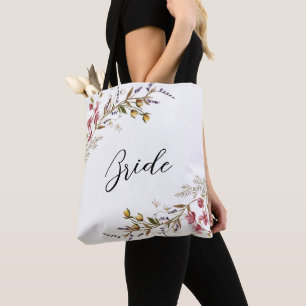 Fall Wildblumen Elegante Script Bride Tasche