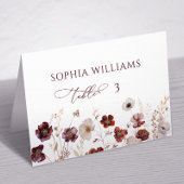 Fall Wildblumen Hochzeit Platzkarte Tischnummer