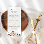 Fall-Wildblumen-Hochzeitmenü Menükarte