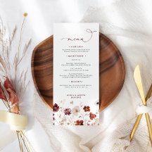 Fall-Wildblumen-Hochzeitmenü