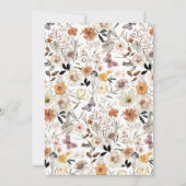 Fall-Wildblumen Kreuz- und Script-Baby-Dedication Einladung (Rückseite)